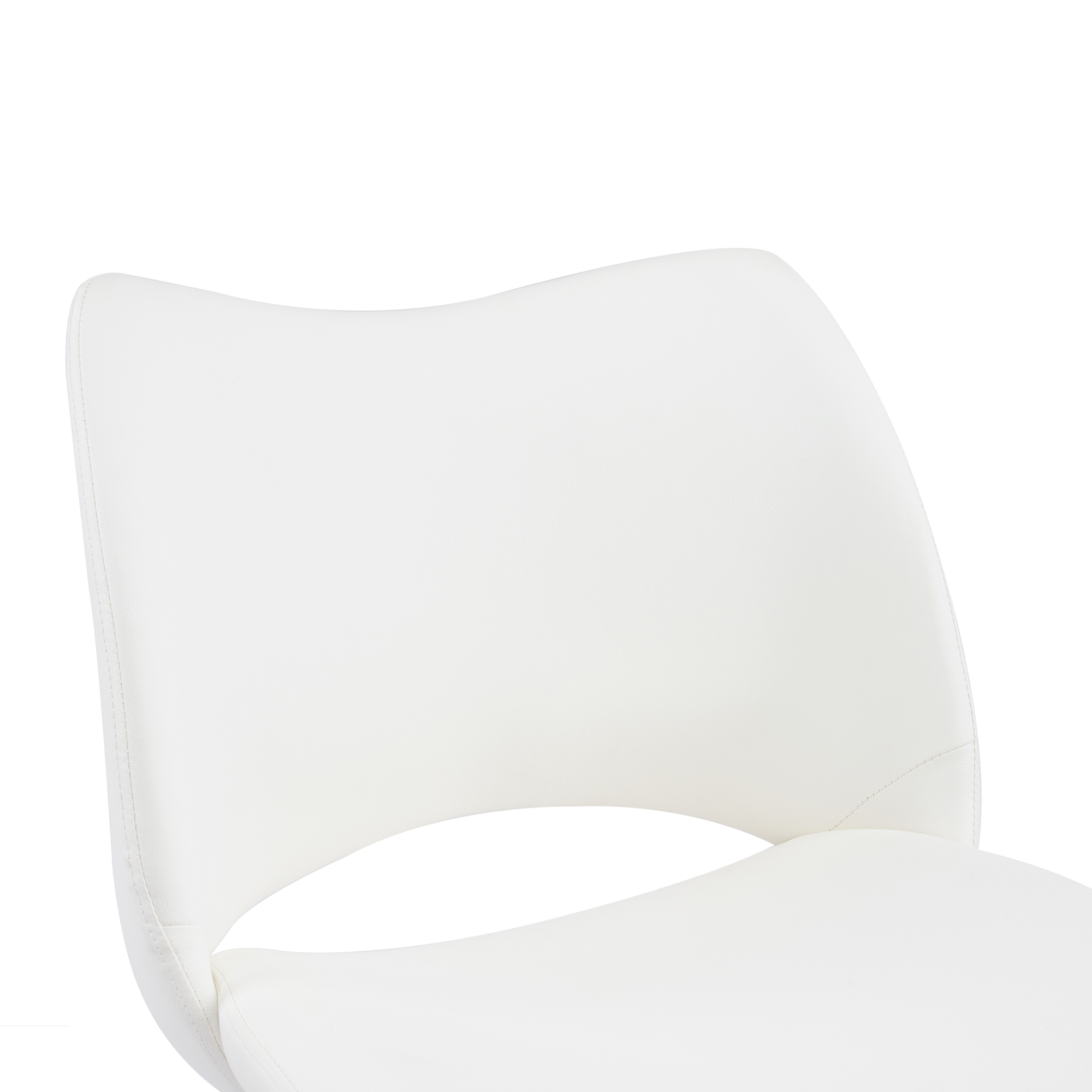 HOQBN Modern Swivel Dining Chair with Faux Leather, 360-Degree Upholstery Dining Chair with High Curved Back for Kitchen, Dining Room,White