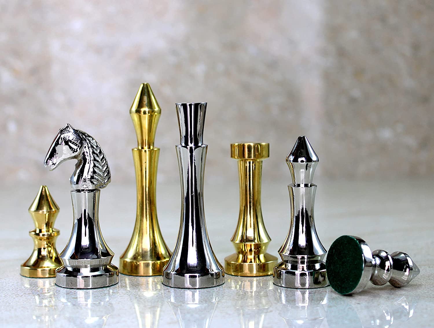  StonKraft Collector Edition Brass Chess Pieces Pawns Chessmen  Chess Coins Figurine Pieces (3 Staunton) : Toys & Games