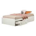 thumbnail image 1 of South Shore Summer Breeze Twin Mates Bed with 3 Drawers, in White Wash, 1 of 8