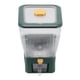 thumbnail image 4 of Contenedor transparente para almacenar arroz de 11 kg, dispensador de arroz con un solo botón, cubo sellado para alimentos secos, para cocina casera, color verde, 4 of 14