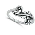 thumbnail image 4 of Detailed Plumeria Flower Leaf Ring .925 Sterling Silver Band Jewelry Female Male Unisex Size 4, 4 of 4