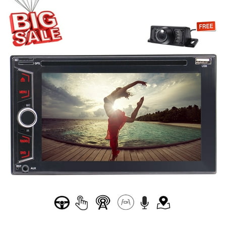 Navigation Seller - Privileged Sale Universal Car Double Din In-Dash GPS Stereo With Touch Screen Support CD DVD GPS Radio BT USB SWC RDS 1080P Muti-UI Colorful Button Free Backup (Best Ccd Backup Camera)