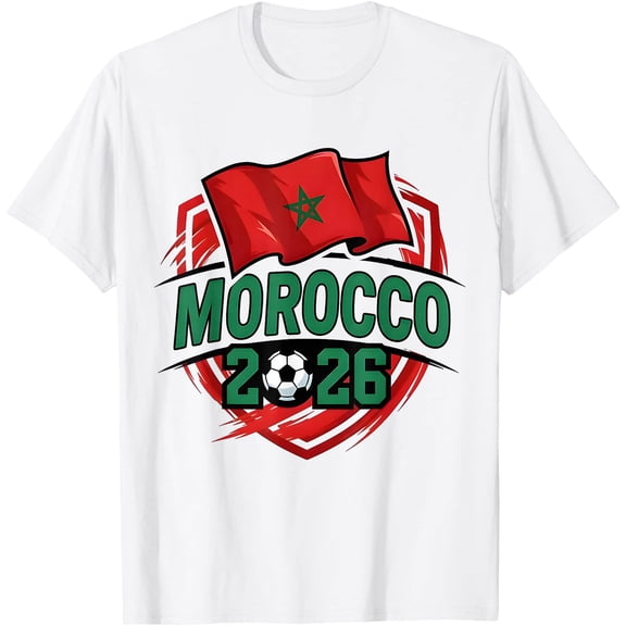 Morocco Flag Moroccan Football Soccer World 2026 T-Shirt T-Shirt, Unisex T-Shirt