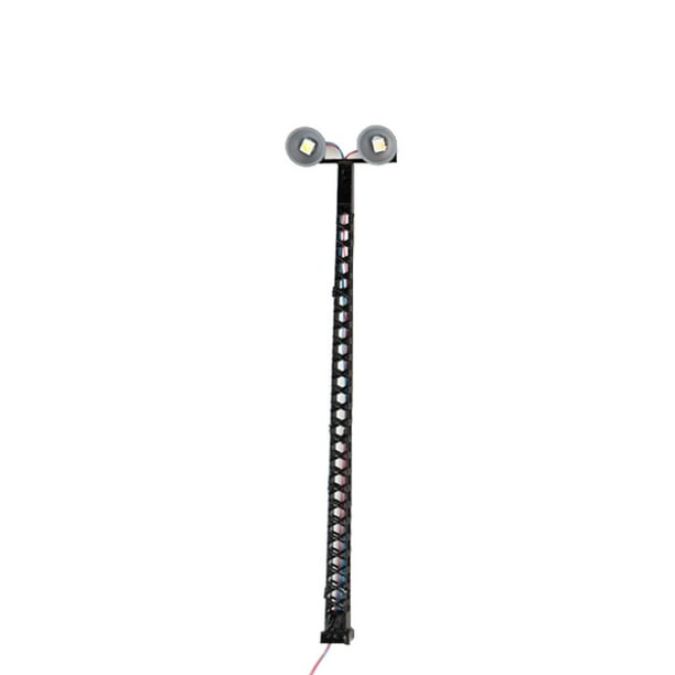 Injueey Modelo de luces de ferrocarril, accesorios de jardín, farolas para exteriores 1:87, lámpara de señal LED ligera, decoración de ferrocarril, Artesanía Negro (luz blanca) Injueey HA064493-02