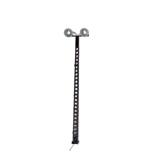 Injueey Modelo de luces de ferrocarril, accesorios de jardín, farolas para exteriores 1:87, lámpara de señal LED ligera, decoración de ferrocarril, Artesanía Negro (luz blanca) Injueey HA064493-02