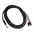 thumbnail image 2 of BIMZUC Cable Profesional de Audio 6.35 mm Macho a 2 RCA Macho Adaptador Estéreo Chapado en Oro para Mezclador y Amplificador de Sonido (3 m / 118.11 inches), 2 of 9