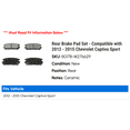 thumbnail image 2 of Rear Brake Pad Set - Compatible with 2012 - 2015 Chevy Captiva Sport 2013 2014, 2 of 2