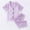 Purple, variant on CYRBOKO Girls Pajama Sets, Stretch Elastic Waist Short Sleeve Button Summer Sleepwears Purple Size 7-8 T