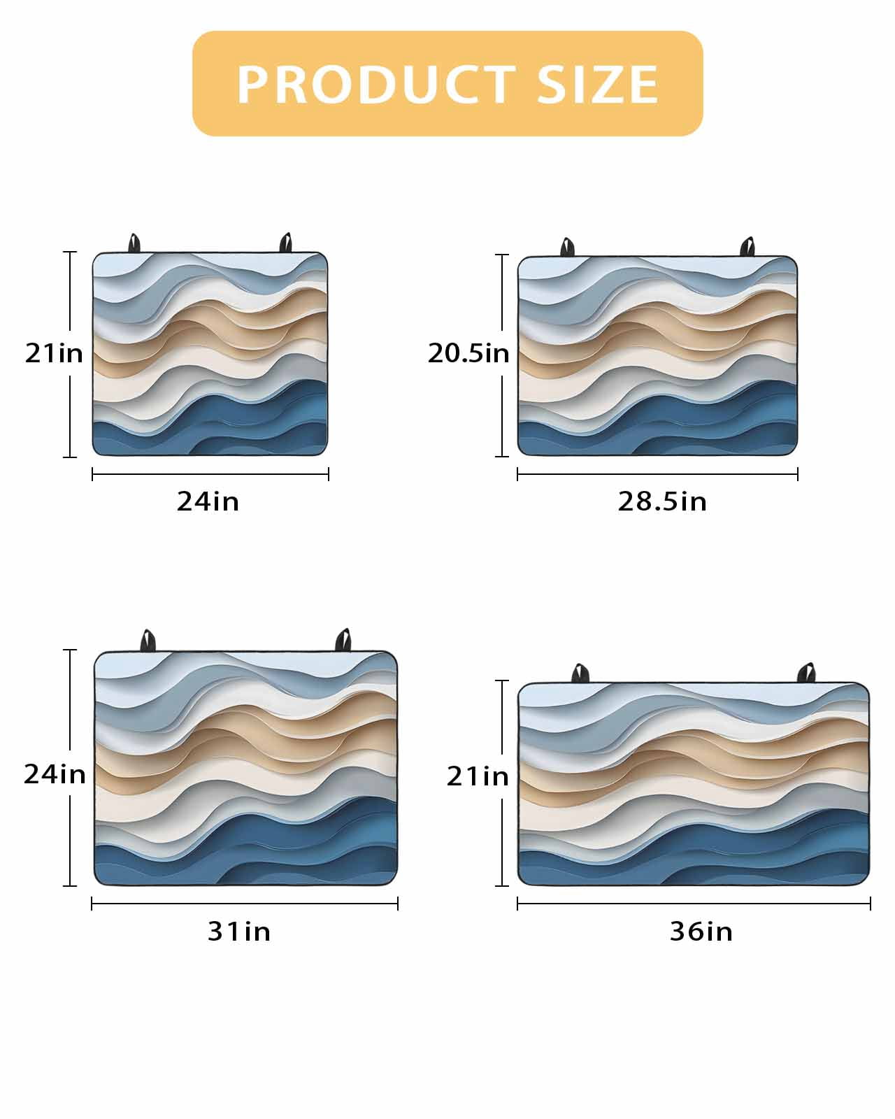 nqOlkjepod Large Induction Cooktop Protector Mat 36"x21", Beige Blue Ombre Stove Top Covers for Electric Stove, Moire Abstract Artwork Decorative Stove Burner Cover Mats, Glass Top Stove Cover