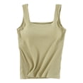 thumbnail image 2 of Thin Strap Adjustable Camisole Tops Ladies Removable Detachable Design Breathable Light Fabric Sleeveless Shirts for Travel Shopping Gym Spring Summer Outer Wear Camisole (Light Green,M), 2 of 7