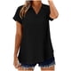 thumbnail image 1 of Camisetas de Manga Corta Extra Larga para las Mujeres Blusa con Cuello en V Azul Claro, 1 of 8
