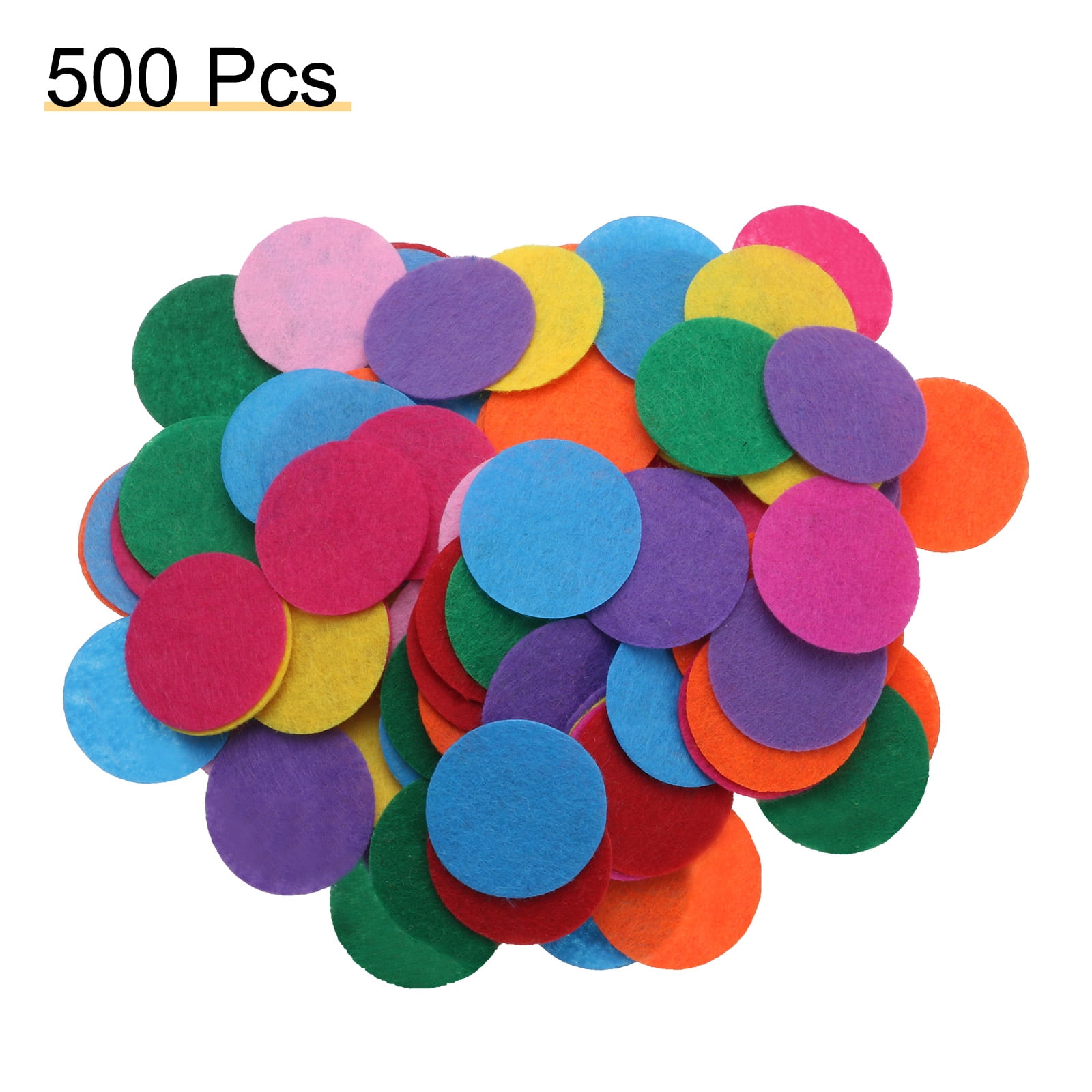 Uxcell 500pcs Round Felt Circles, 40mm 3/8 Pre Cut Felt Craft Pads Non-Woven Mini Felt Fabric Circles for DIY Projects, Mixed Color
