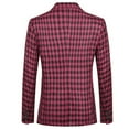 thumbnail image 5 of Cloudstyle Men's Slim Fit Smart Casual Plaid Single-Breasted One-Button Notch Lapel Two-Piece Suit - Spring/Fall Wrinkle-Resistant Regular Length Round Hem, 5 of 16