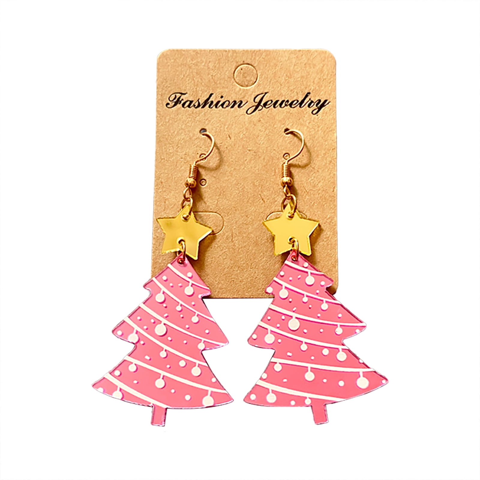 glitter christmas tree earrings