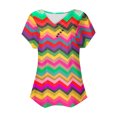 thumbnail image 4 of Fiudx Ofertas Flash Del Día Top de Primavera/Verano de Manga Corta Informal de Moda con Cuello En V para Mujer, 4 of 4