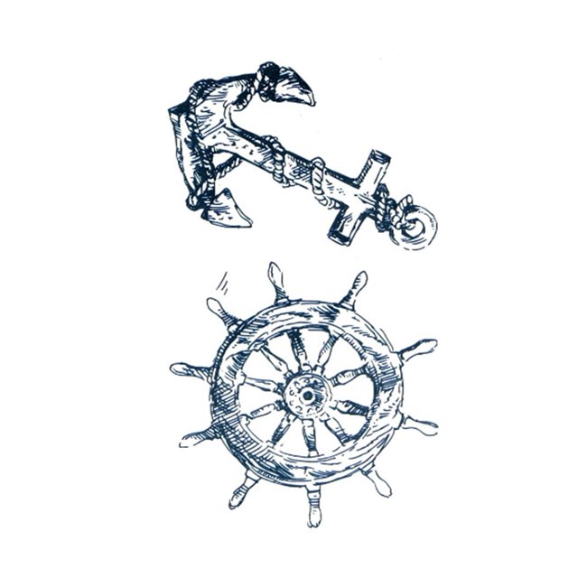 Etiquetas Engomadas Del Tatuaje 2 pegatinas de tatuaje de timón de 2,36 x 4,13 pulgadas, tatuajes falsos desechables para adultos Ndcxsfigh Libre de BPA