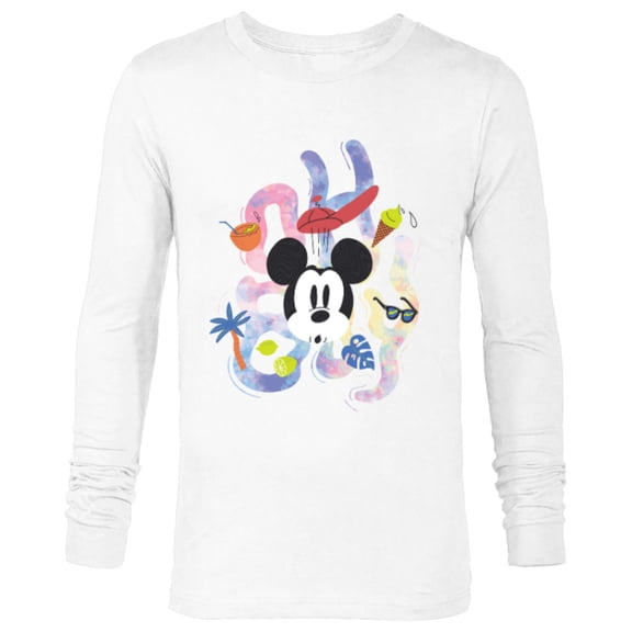 Disney Mickey Mouse “Oh Boy” Summer Beach Vacation Surprise- Long Sleeve T-Shirt for Men - Customized-White