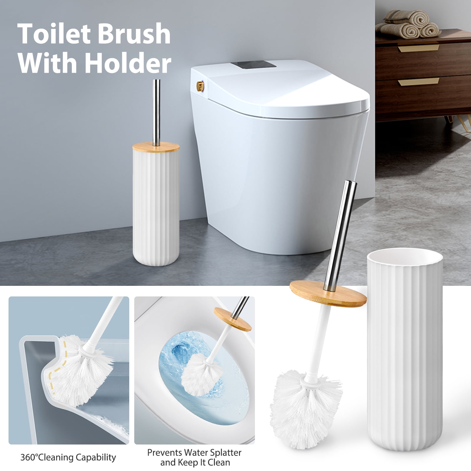 Livhil 19 Pcs White Bathroom Accessories Sets with Shower Curtain,  Specially Designed for Small Spaces