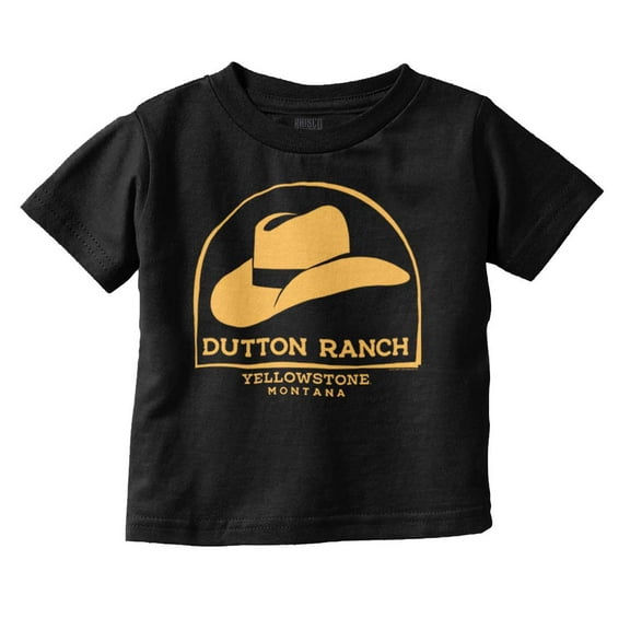 Yellowstone Dutton Ranch Cowboy Hat Toddler Boy Girl T Shirt Infant Toddler Brisco Brands 6M