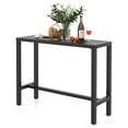 thumbnail image 1 of Costway Table de Bar Extérieur en Métal 48 Pouces Rectangulaire pour Patio Hauteur Comptoir Table à Manger Noir, 1 of 10