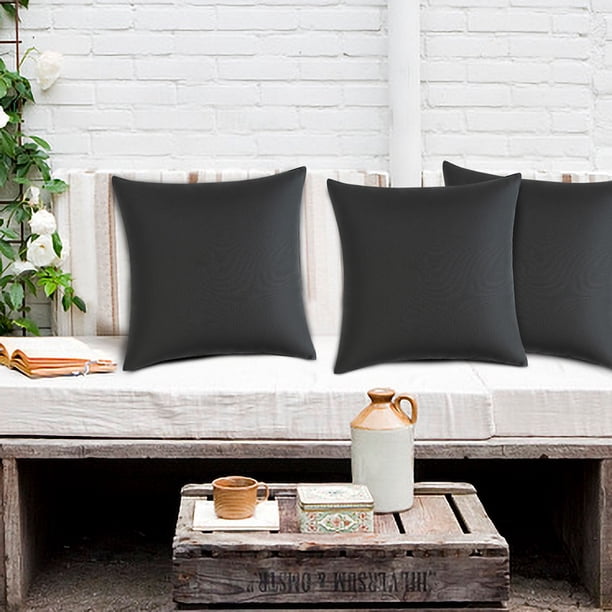 Paquete de 2 fundas de almohada impermeables para exteriores | Protector de respaldo de cojín moderno de color sólido | 45x45cm | Tela duradera resistente a la intemperie para muebles de salón de