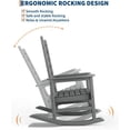 thumbnail image 2 of YUSAZENS Outdoor Rocking Chair - HDPE Weather Resistant Rocker with Wood Texture, 380 LBS Support for Patio, Backyard, Garden Gray, 2 of 8