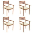 thumbnail image 3 of vidaXL 2/4/6/8x Solid Wood Teak Patio Chair with Cushions Seat Multi Colors, 3 of 28