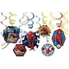 Spiderman Foil Swirl Hanging Decorations (Each)