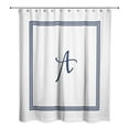 thumbnail image 2 of Creative Products Navy Blue and White Letter A Monogrammed 71x74 Shower Curtain, 2 of 7