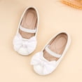 thumbnail image 6 of newwalpole Girls Dress Shoes Toddler Little Kid Flats Mary Jane School Bowknot Flower Girl Party Ballerina Flat Shoes White for Size 6, 6 of 9