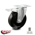 thumbnail image 2 of 5 Inch Phenolic Wheel Swivel Top Plate Caster with Total Lock Brake SCC, 2 of 2
