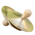 thumbnail image 3 of 3 Pair Brass Cymbals with Knobs Finger Cymbals with Wood Knobs for Dancer Percussion Instrument, 3 of 6