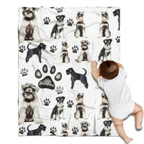 Schnauzer Dogs Blanket,Comfortable Soft Flannel Throw Blanket,All Season,Warm Lightweight Blankets for Sofa Bed Couch Living Room Chair,30"x40"(80x100cm)