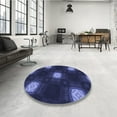 thumbnail image 3 of Ahgly Company Indoor Round Patterned Night Blue Area Rugs, 7' Round, 3 of 6
