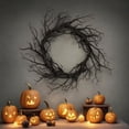 thumbnail image 3 of Light Up Halloween Wreath for Front Door, Spooky Glowing Garland with LED Lights, Decorative Fall Wreath for Home Wall Entryway, Seasonal Halloween Decorations Indoor Outdoor, 3 of 7