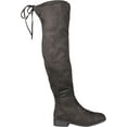 thumbnail image 2 of Women's Journee Collection Mount Wide Calf Over The Knee Boot Grey Faux Suede 6 M, 2 of 6