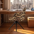 thumbnail image 3 of Xoenoiee Brown Leopard Print Dining Room Chair Slipcovers Curved Back Chair Cover Armchair Covers Removable Chair Protector for Living Room, Dining Room, Kitchen, 3 of 7
