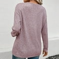 thumbnail image 6 of AXXD Womens Tunic Tops Pink Basic Summer 2024 Loose Trendy Button Round-Neck Long Sleeve Casual T-shirt Top Solid Blouse, 6 of 9