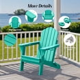 thumbnail image 7 of Folding Adirondack Chair, All-Weather HDPE Patio Chair with Cup Holders, Aqua, 7 of 7