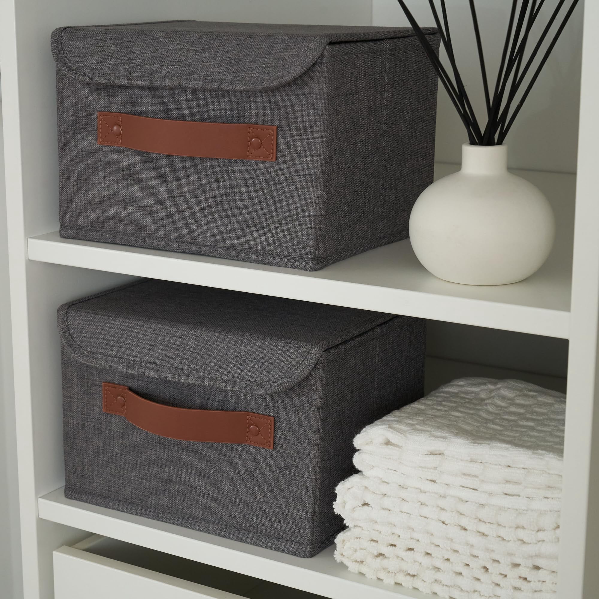 Decorative Linen Storage Boxes with Lids