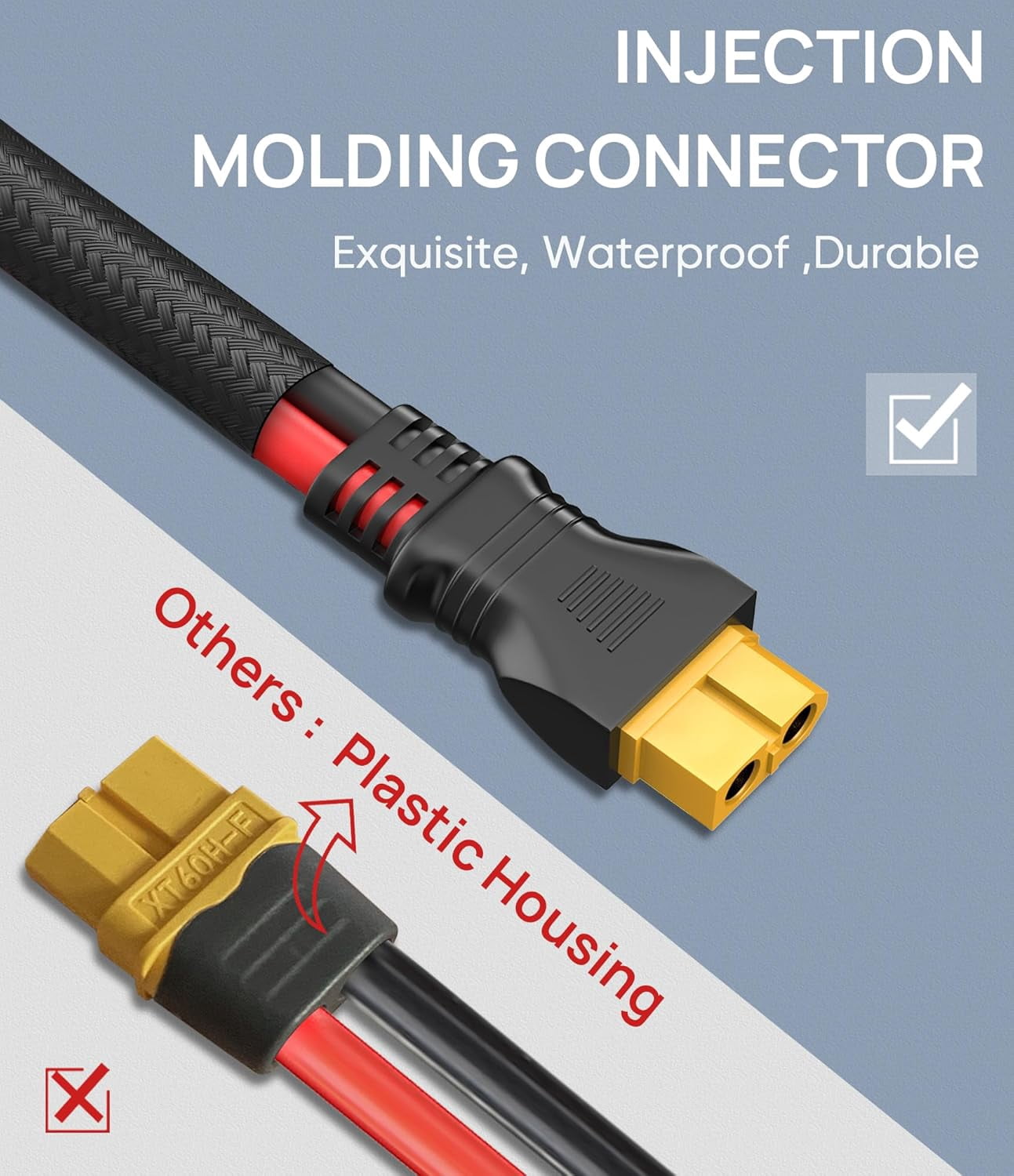 10AWG - 20ft Premium Solar to XT60 Charging Cable: Redesigned Solar Panel Connector to XT60i Adapter Extension Wire for EF ECOFLOW River Delta, Portable Power Station, RV Solar Panel &Solar Generator