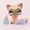 multicolor-3, variant on Mini Pet Shop Shorthair Cat #1116 Figure Toy Green Eyes Mask Siamese Cat with Cute Necklace Cake Bow Dress Little Princess Accessories
