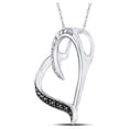 thumbnail image 2 of Sterling Silver Womens Round Black Color Enhanced Diamond Simple Heart Pendant 1/20 Cttw, 2 of 2