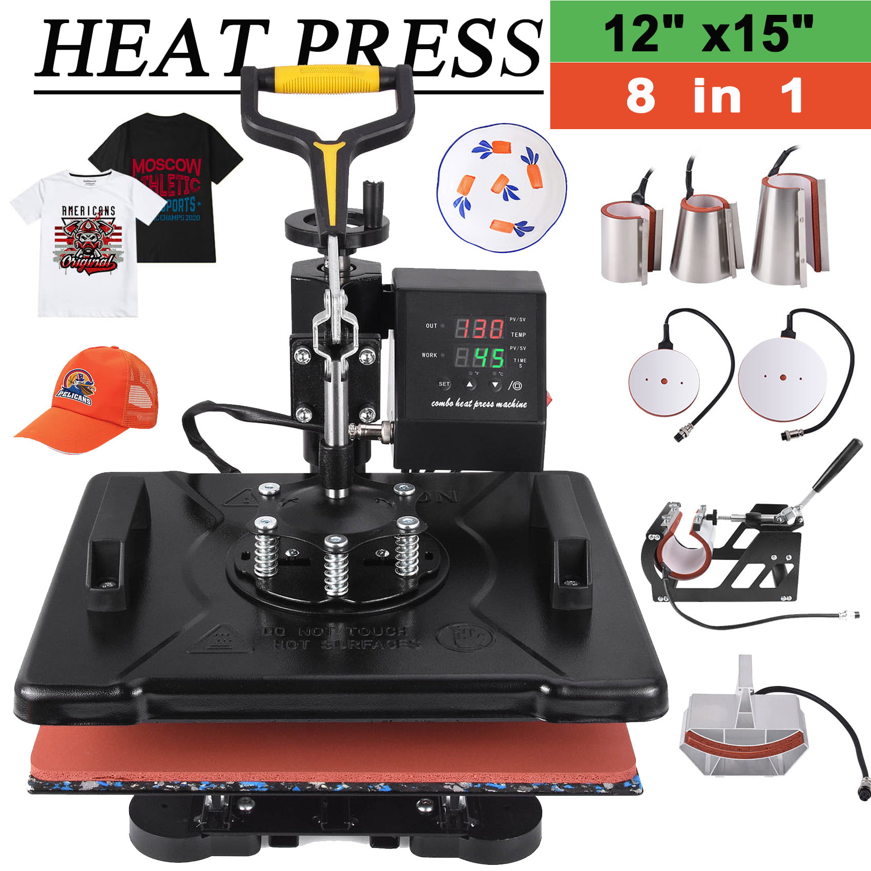 Seeutek Heat Press Machine 15×15 Inch Industrial Digital Heat Transfer Printing Machine Clamshell Sublimation Machine for T Shirts 