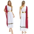 thumbnail image 5 of Haitryli Womens Ancient Greek Princess High Waist Tunic Dress Roman Empress Toga Burgundy S, 5 of 6