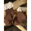 thumbnail image 2 of xiaxaixu Toddler Ribbed Sock Pair, Lacing Hem Elastic Cuff Middle Stockings, 2 of 3