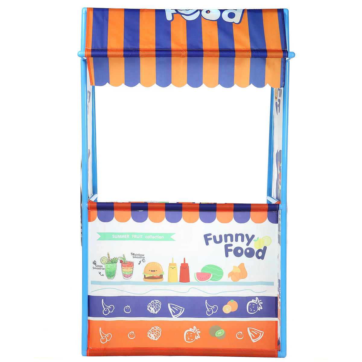 Portable Play Store and 2 Pretend Food Playhouse Indoor Outdoor Ice Cream Cart 
