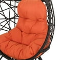 thumbnail image 4 of Afuera Living Outdoor Wicker Teardrop Chair in Brown and Orange, 4 of 15