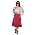 thumbnail image 2 of Moomaya Solid Cotton Skirts For Women Button Down A-Line Knee Length Skirts, 2 of 5