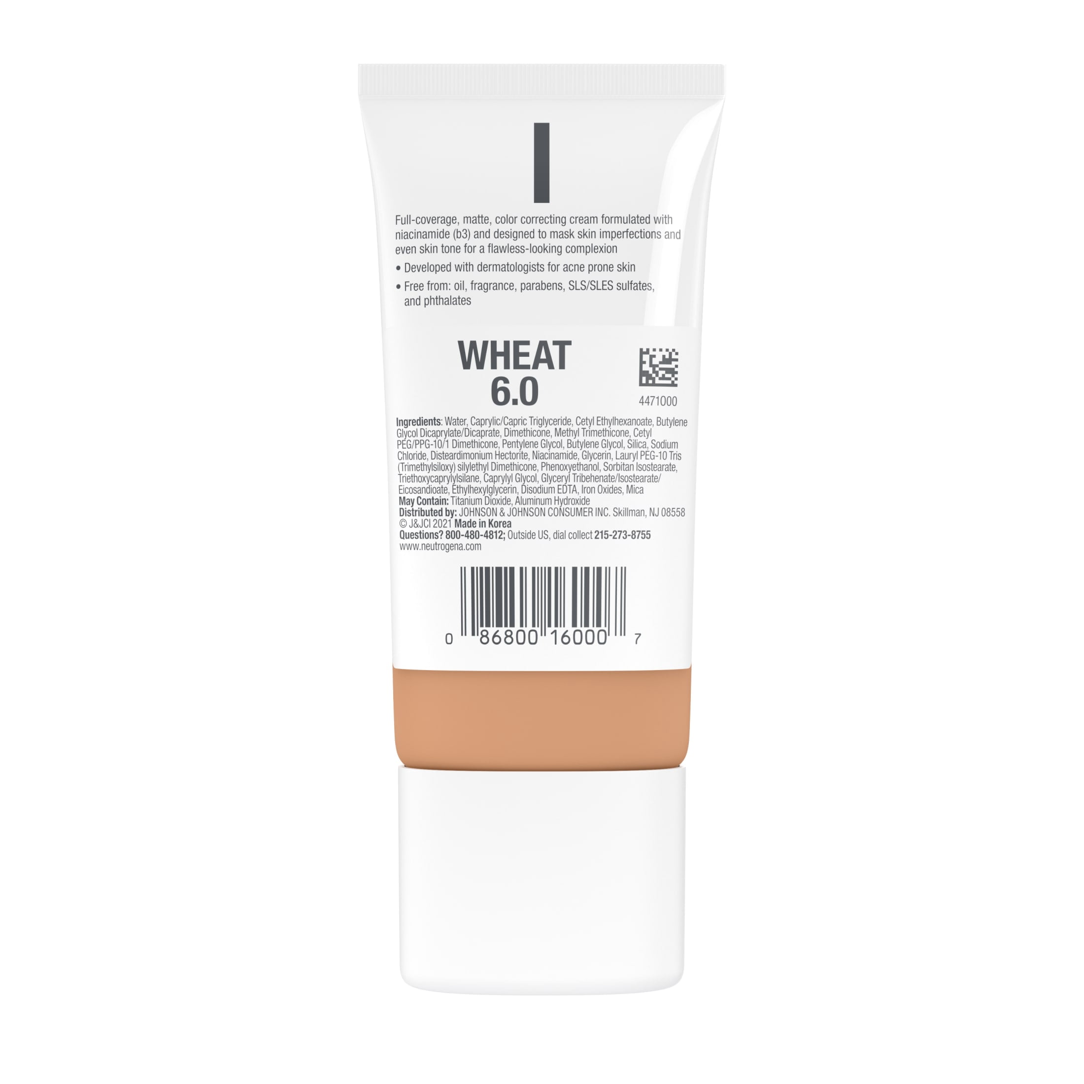 (2 pack) Neutrogena Clear Coverage Flawless Matte CC Cream, Wheat, 1 oz